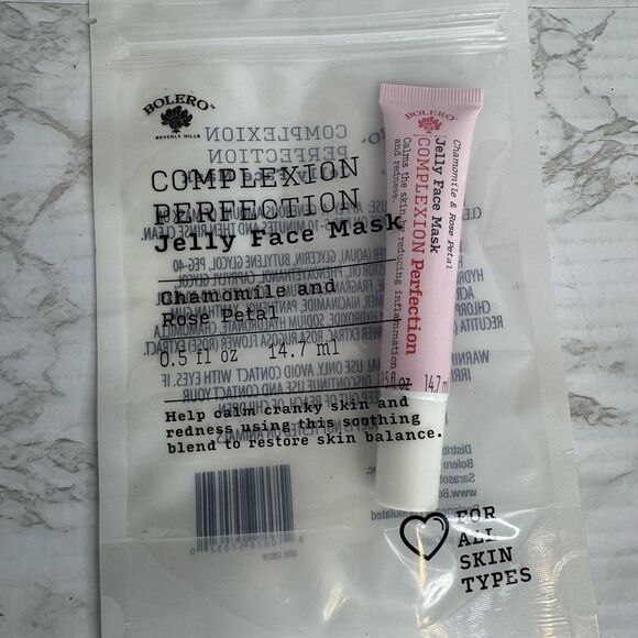 Bolero Jelly Face Mask Complexion Perfection 0.5 Oz Chamomile Rose Petals Skin - Picture 2 of 3